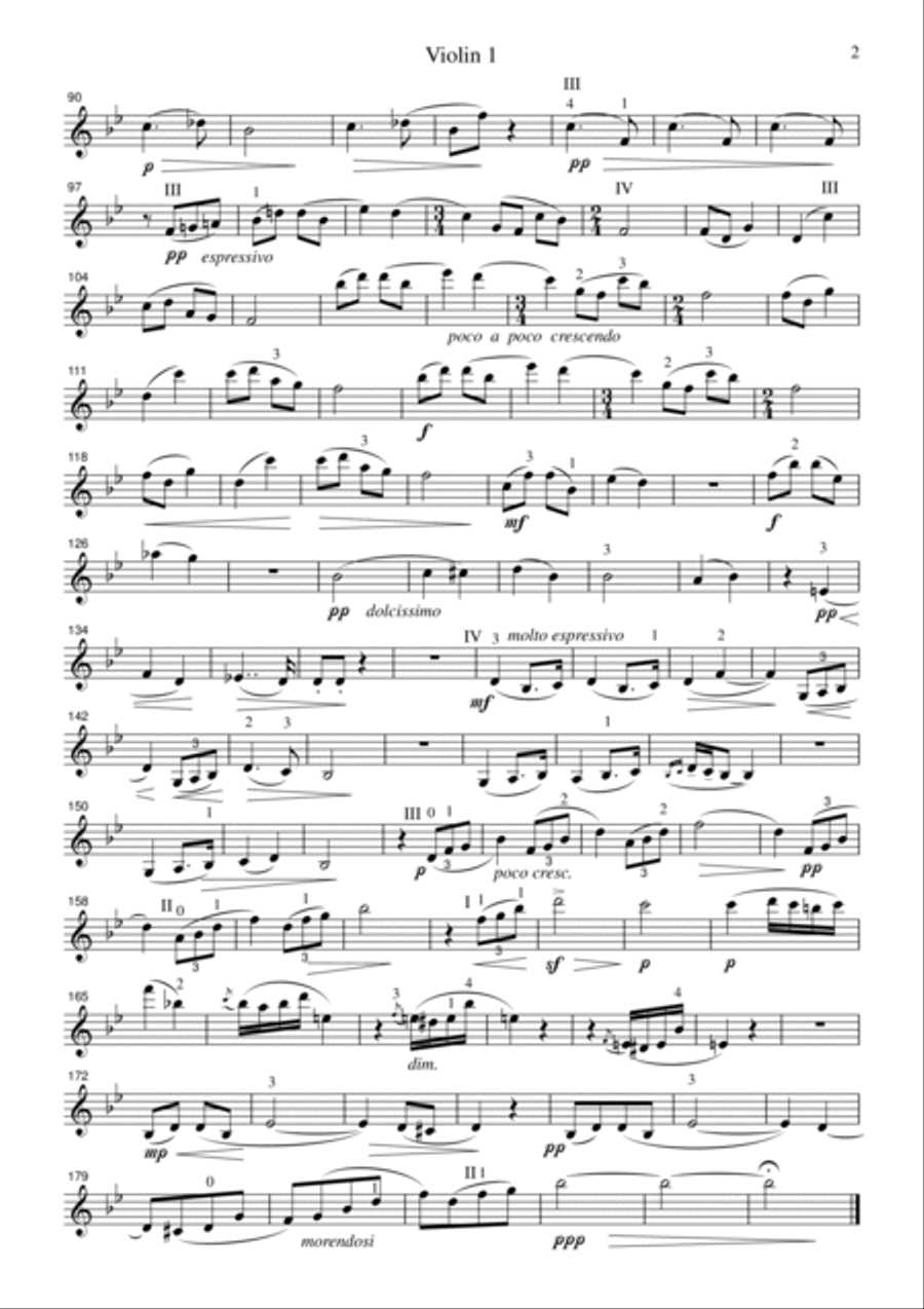 Tchaikowsky Andante Cantabile, String Quartet No.1, 2nd mvt., for string quartet, CT004 String Quartet scores gallery preview page 5