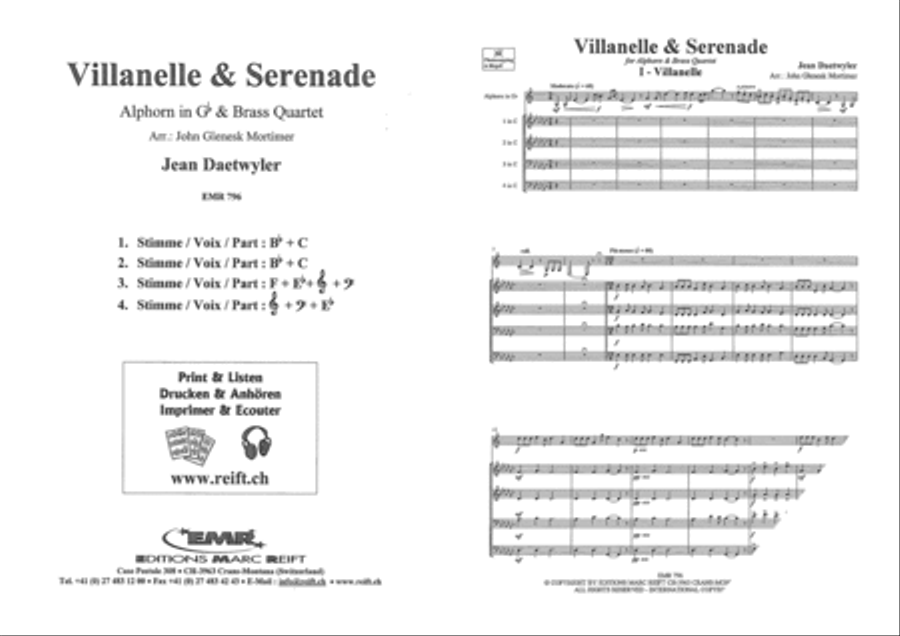 Villanelle & Serenade Brass Quartet scores gallery preview page 2