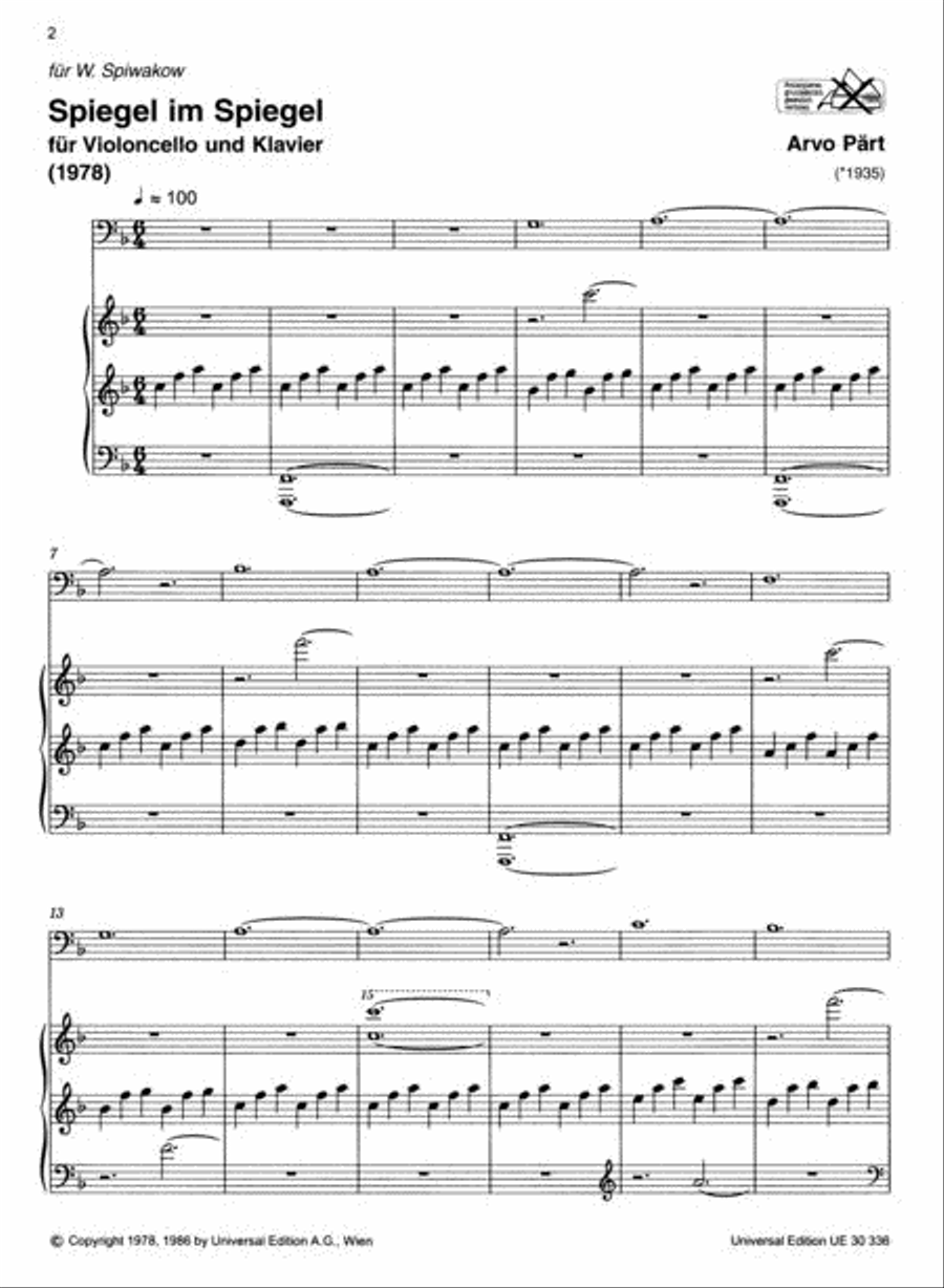 Spiegel im Spiegel Chamber Music scores gallery preview page 2