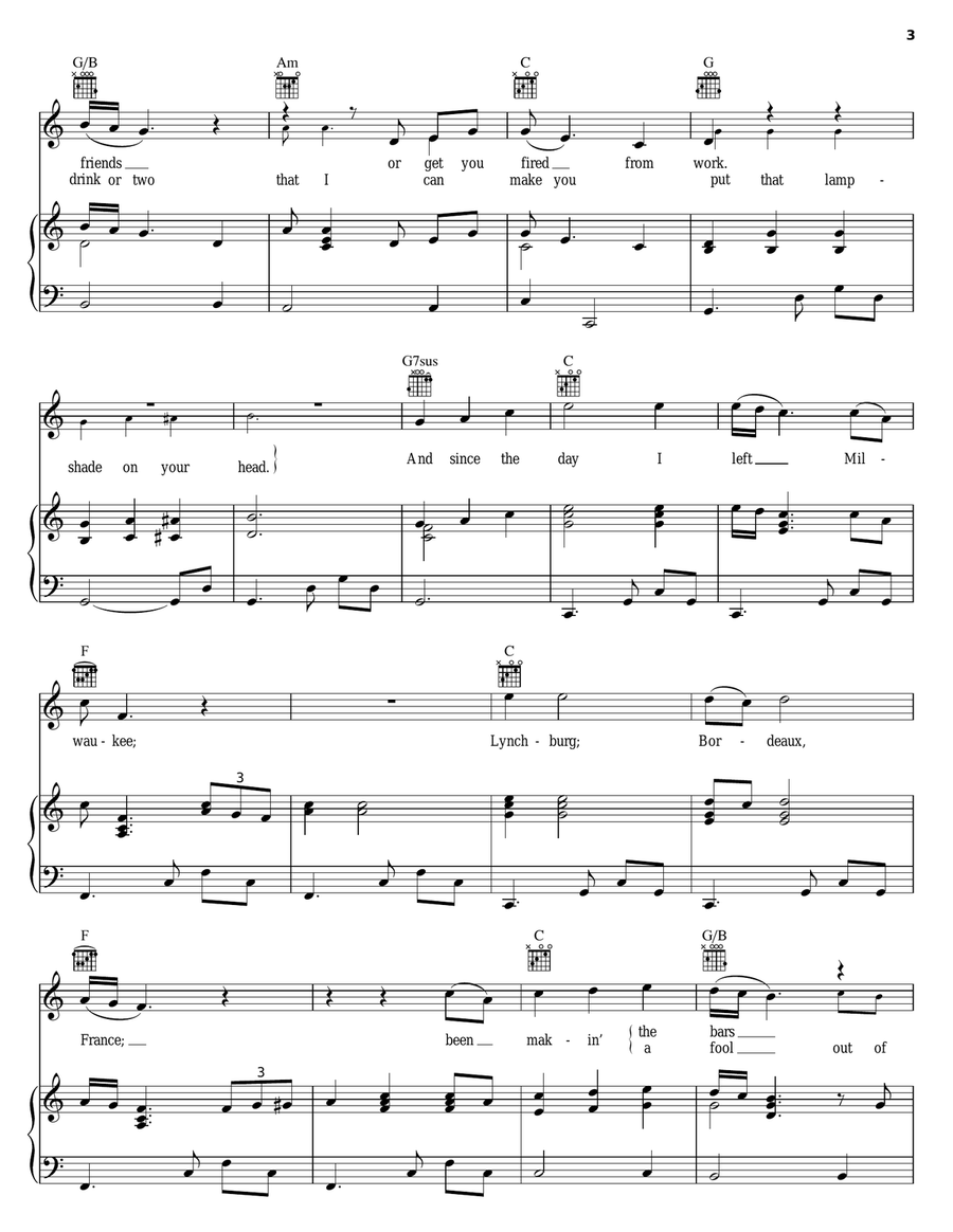 Alcohol Alcohol Piano, Vocal, Guitar scores gallery preview page 3