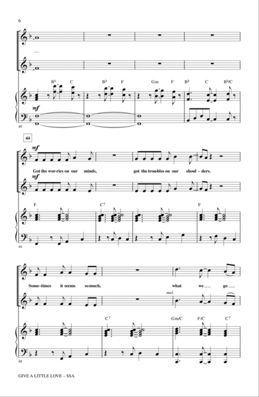 Give A Little Love SSA scores gallery preview page 5