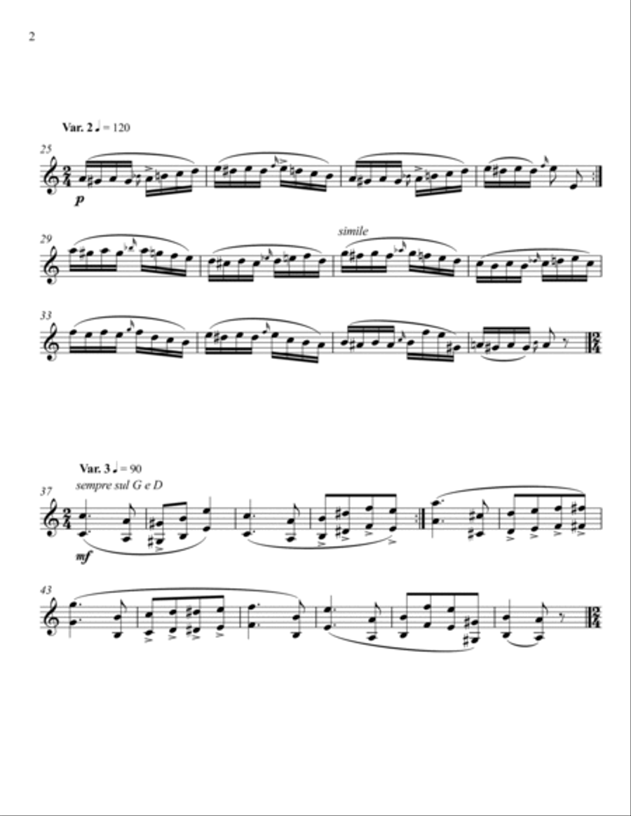 Paganini - Caprice No. 24 in A Minor (Violin) Violin Solo scores gallery preview page 2