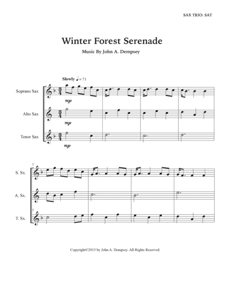 Winter Forest Serenade (Sax Trio: SAT) image number null