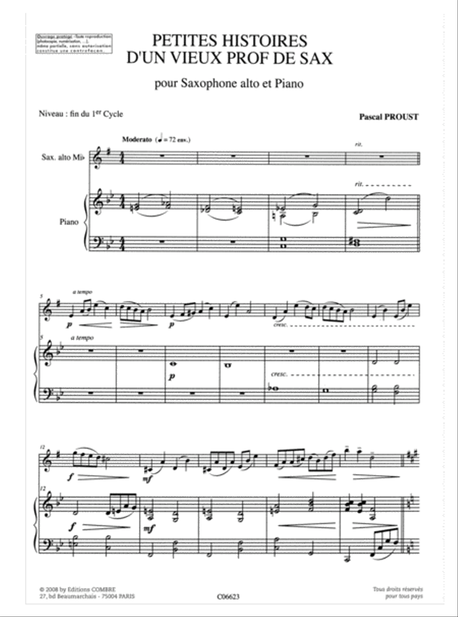Petites histoires d'un vieux prof de sax Alto Saxophone scores gallery preview page 2