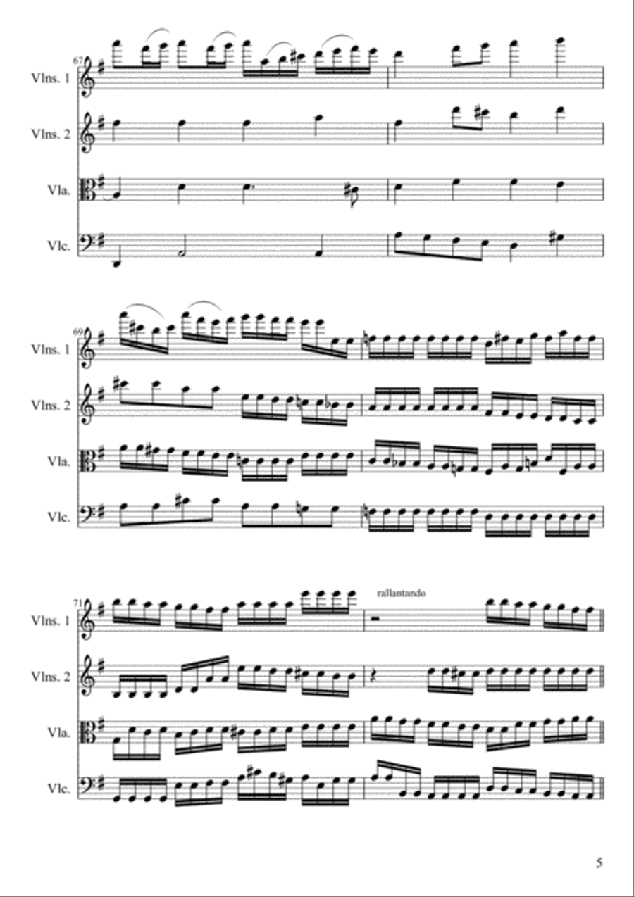 Hark, the Herald Angels Sing, score/parts String Quartet scores gallery preview page 5