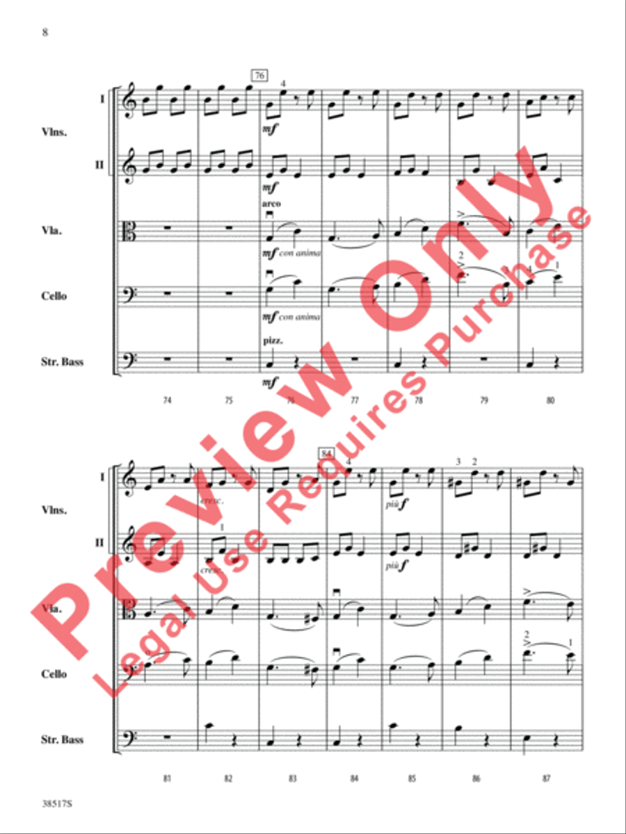 Serenade for Strings String Orchestra scores gallery preview page 9