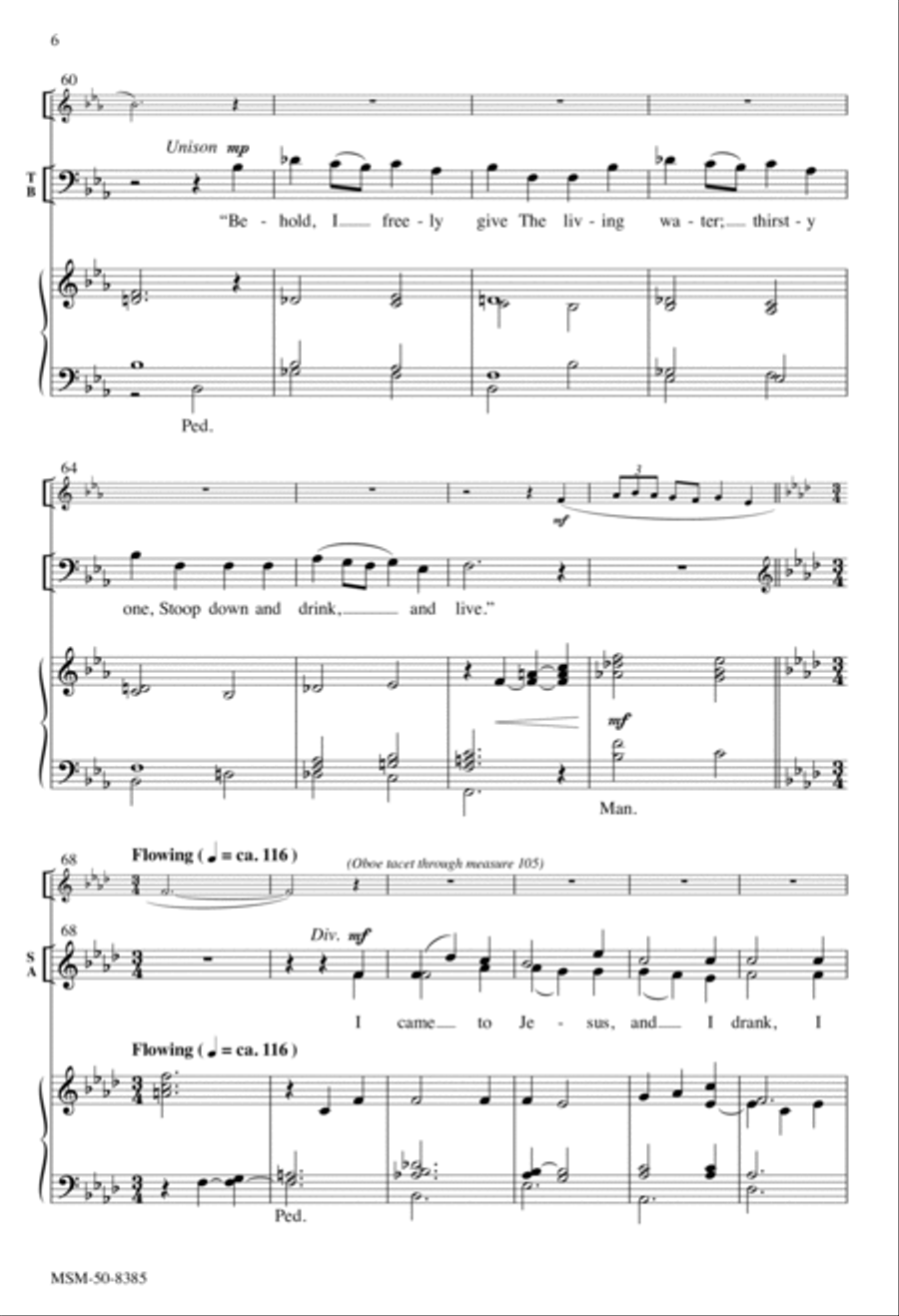 I Heard the Voice of Jesus Say 4-Part scores gallery preview page 6