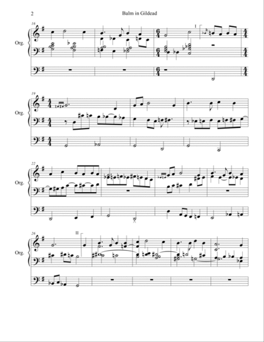 Balm in Gilead Organ Solo scores gallery preview page 2