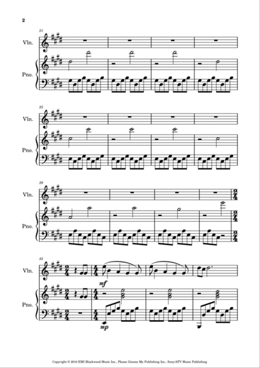 Runaway Violin Solo scores gallery preview page 2