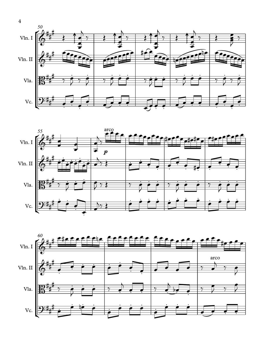 Mozart, Rondo Alla Turca - String Quartet String Quartet scores gallery preview page 4