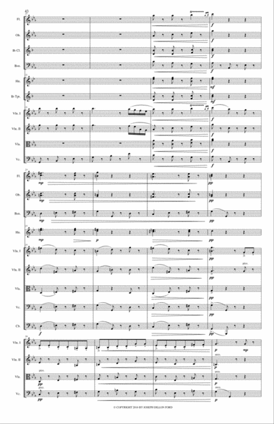 Symphony in C MINOR - The Fitch Symphony - 3rd movement (Minuet) Full Orchestra scores gallery preview page 4