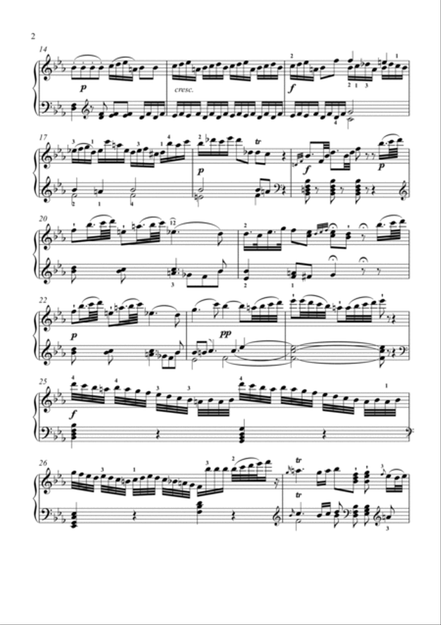 Haydn-Piano Sonata in E♭ major,Hob.XVI.38(Piano solo) Small Ensemble scores gallery preview page 3