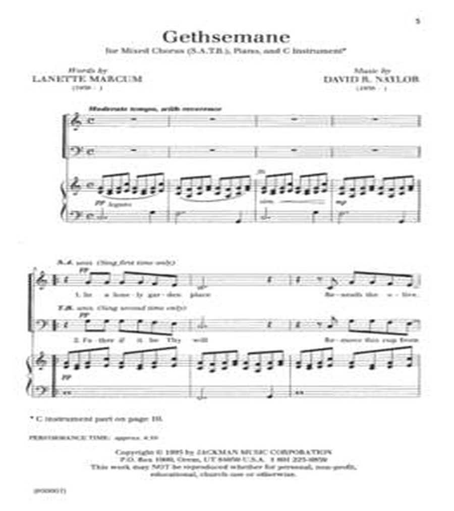 Gethsemane - SATB 4-Part scores gallery preview page 2