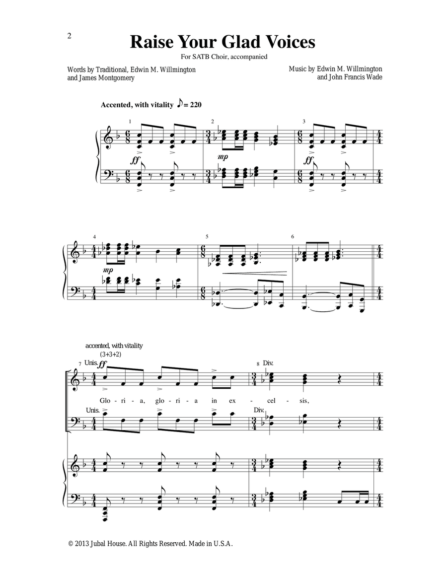 Raise Your Glad Voices 4-Part scores gallery preview page 1