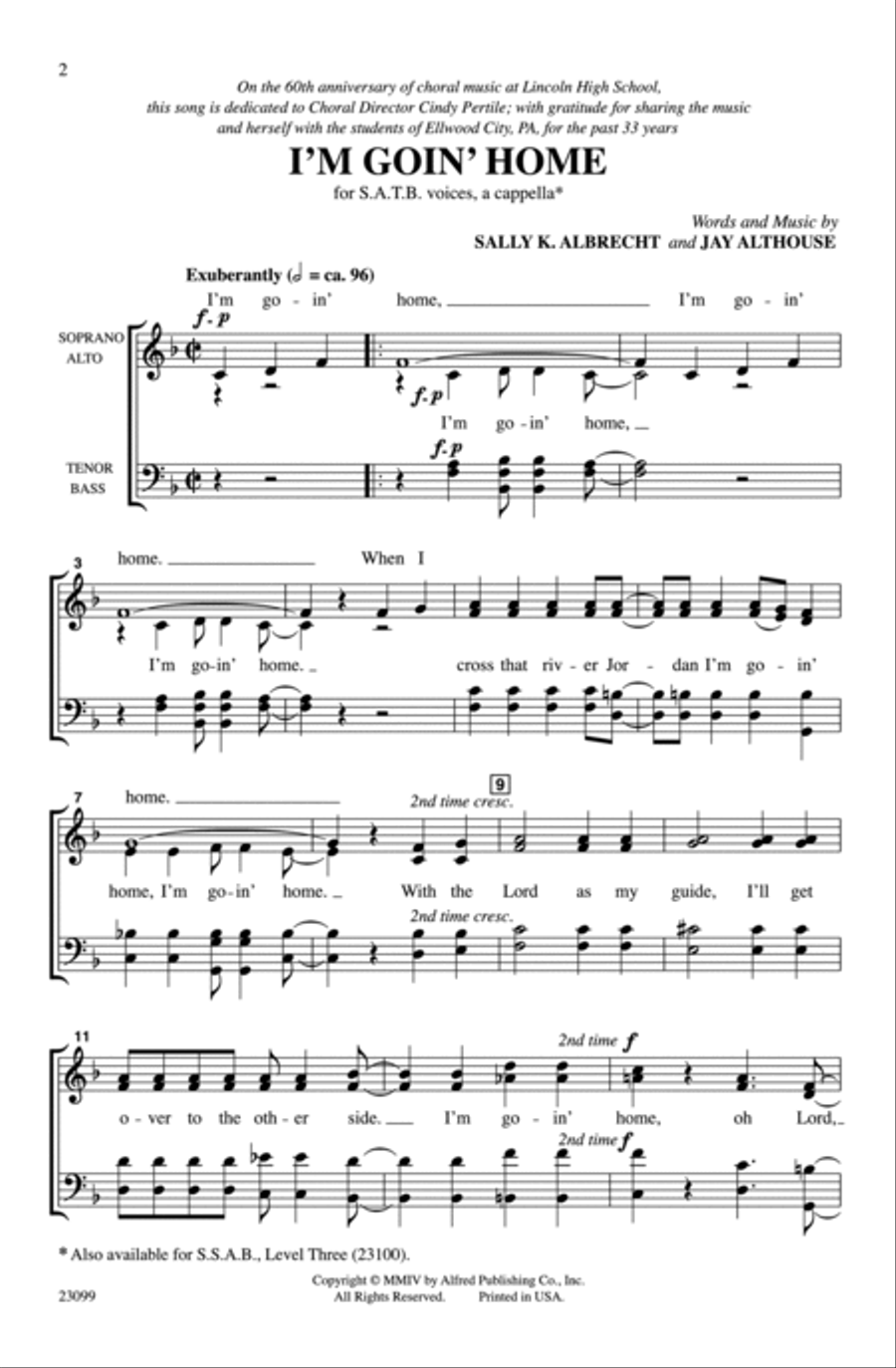 I'm Goin' Home 4-Part scores gallery preview page 2