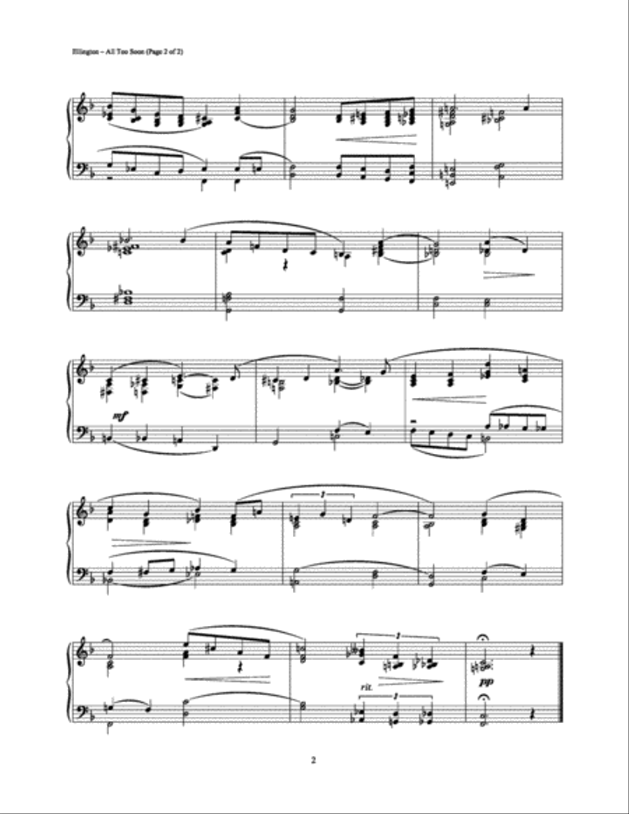 All Too Soon Piano Solo scores gallery preview page 2