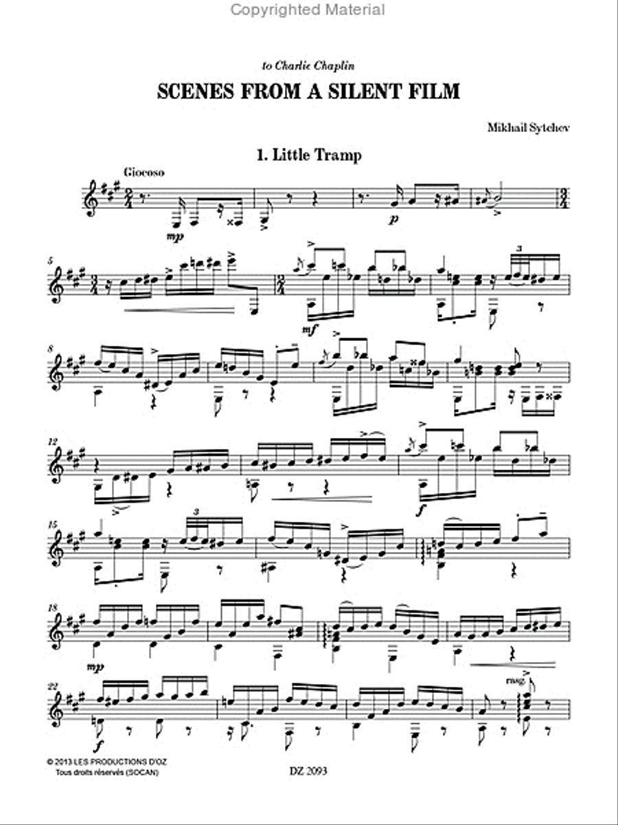 Scenes from a Silent Film Classical Guitar scores gallery preview page 2