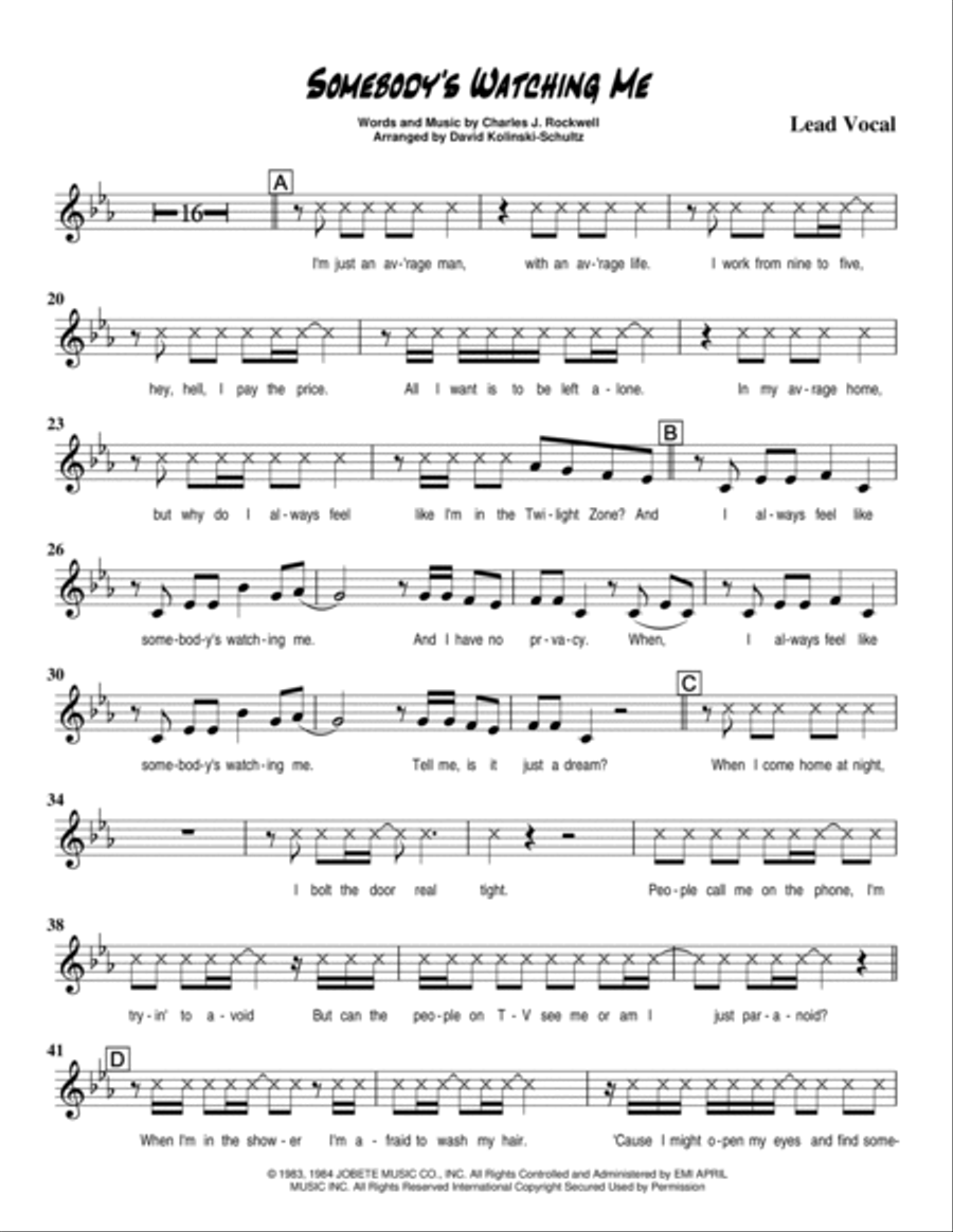 Somebody's Watching Me Somebody's Watching Me Tenor Saxophone scores gallery preview page 2