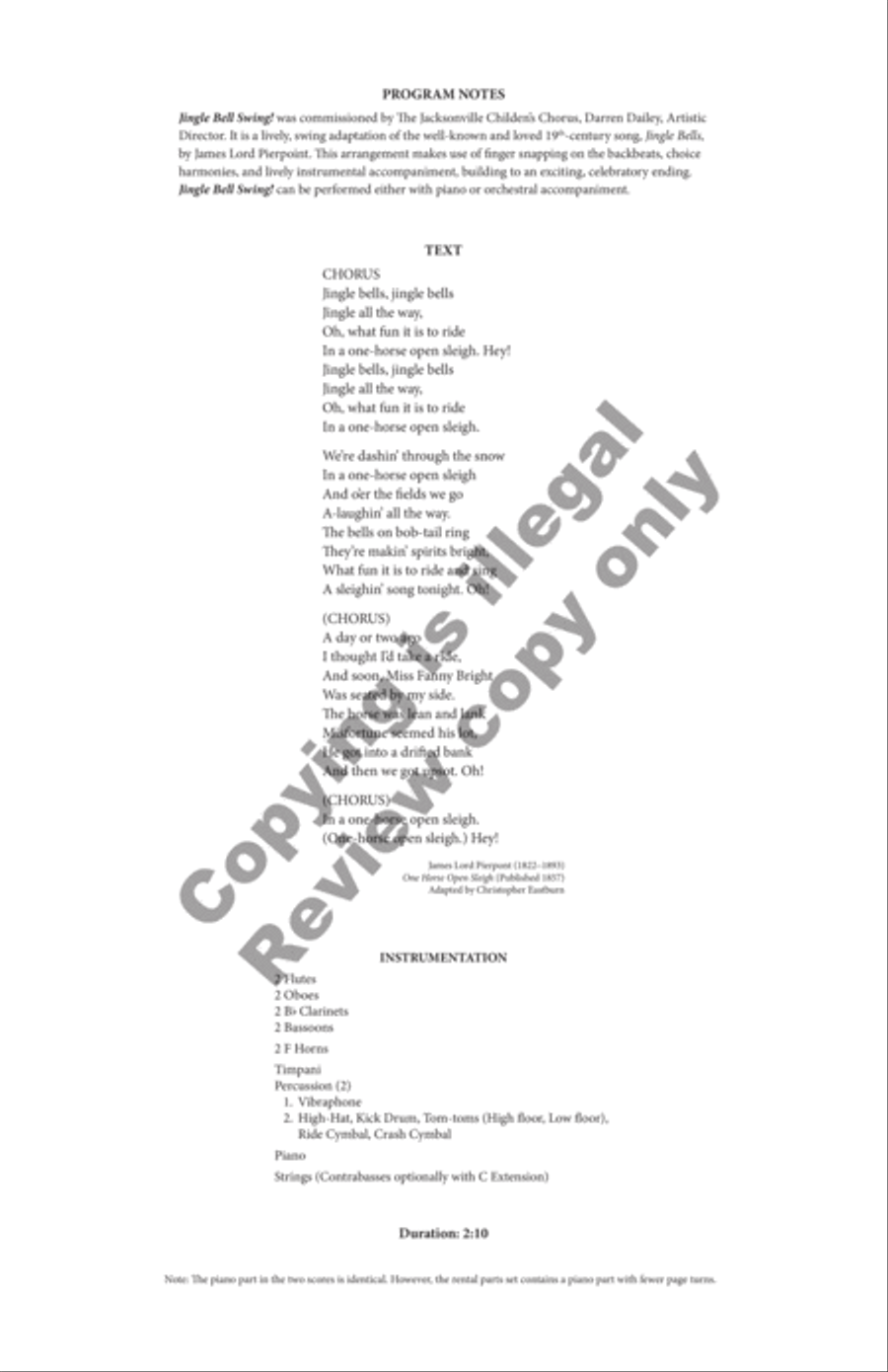 Jingle Bell Swing! (Additional Full Score) Choir scores gallery preview page 3