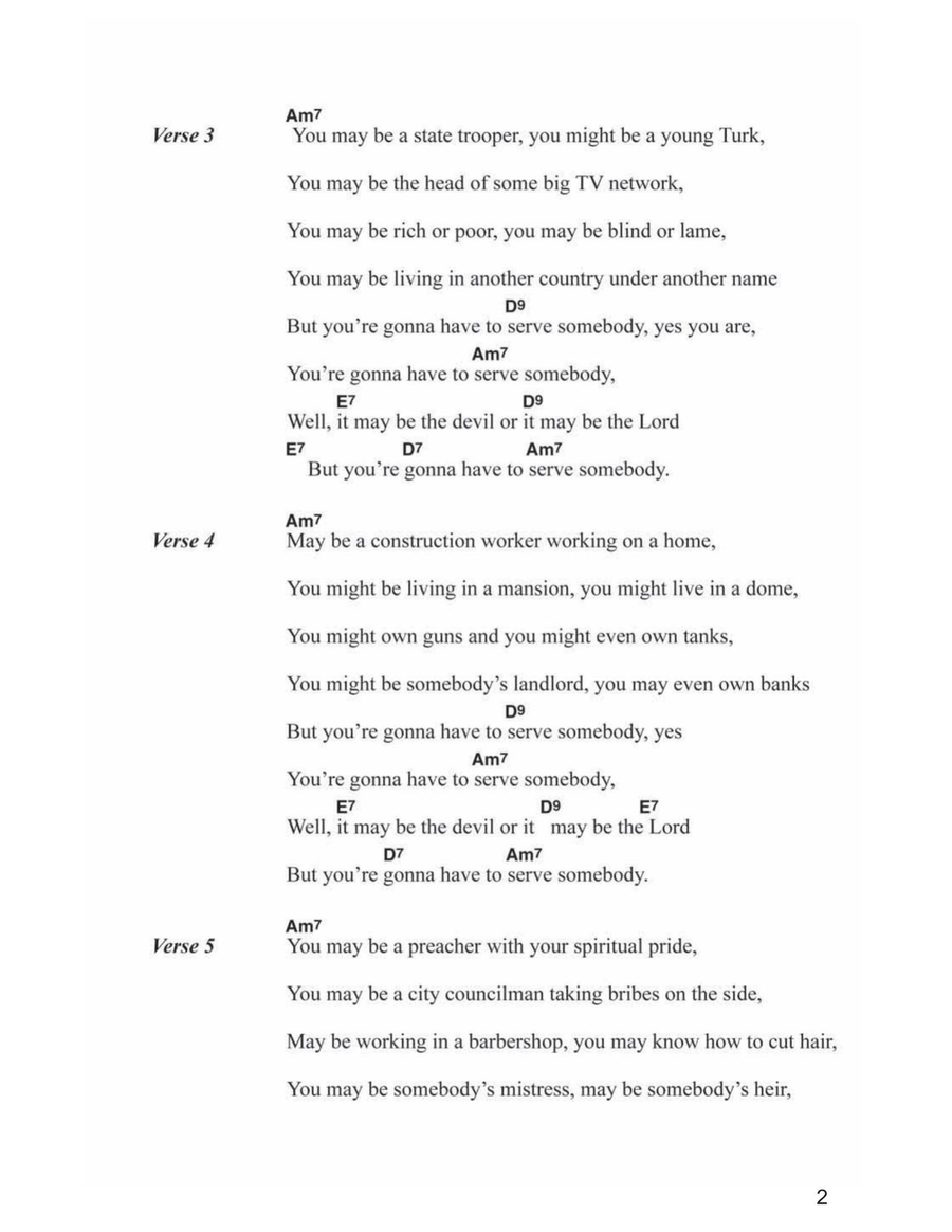 Gotta Serve Somebody Acoustic Guitar scores gallery preview page 2