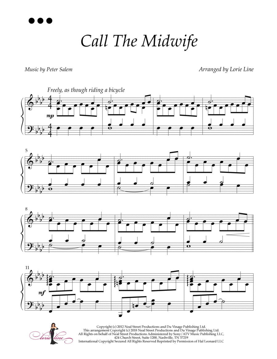 Call The Midwife Opening Titles Piano Solo scores gallery preview page 1