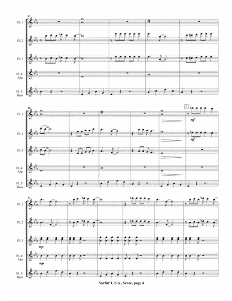 Surfin' U.S.A. Woodwind Ensemble scores gallery preview page 6