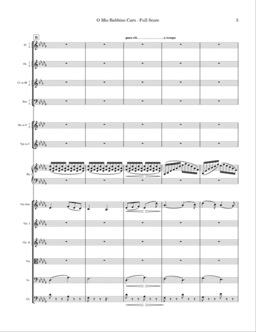 O Mio Babbino Caro O Mio Babbino Caro Full Orchestra scores gallery preview page 3