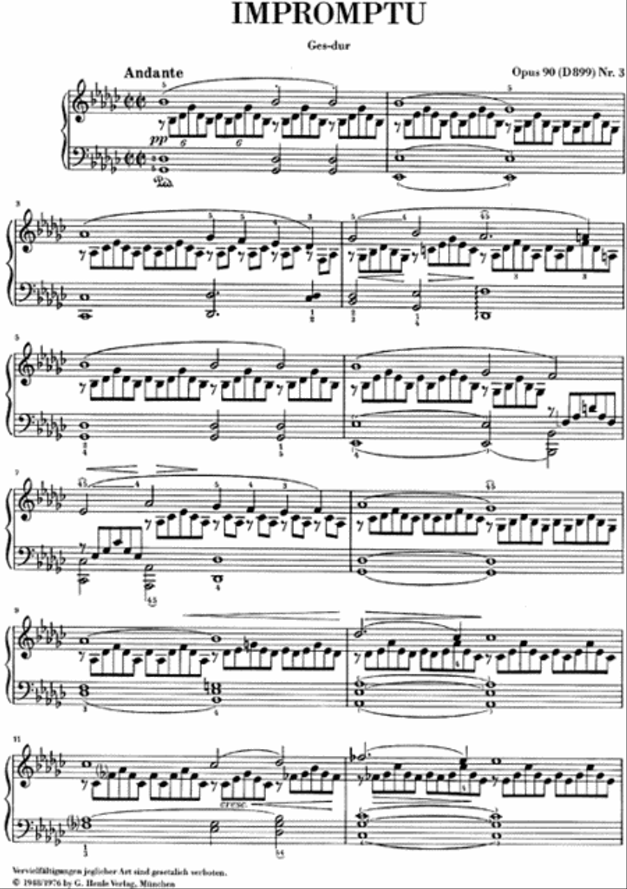 Impromptu G Flat Major Op. 90 D 899 Piano Solo scores gallery preview page 2