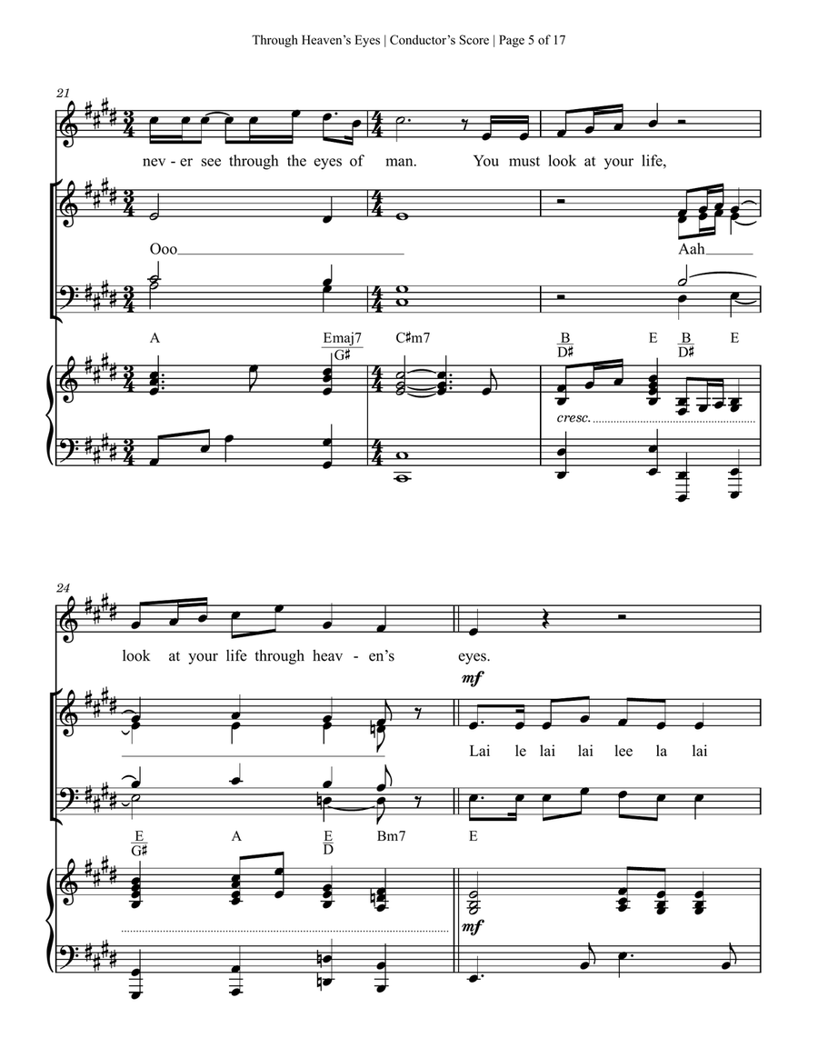 Through Heaven's Eyes 4-Part scores gallery preview page 5