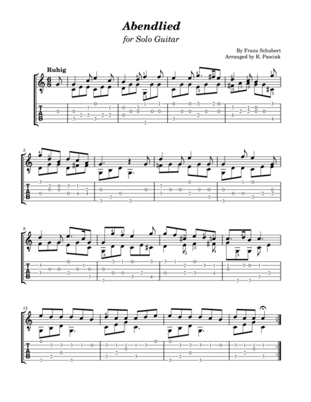 Abendlied (for Solo Guitar) image number null