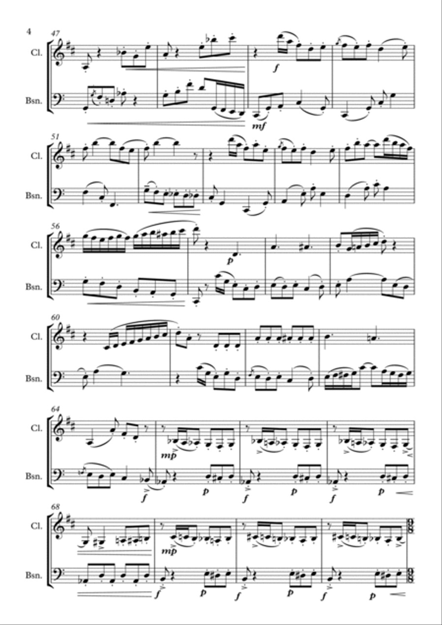 Sonatina For Clarinet And Bassoon Woodwind Duet scores gallery preview page 4
