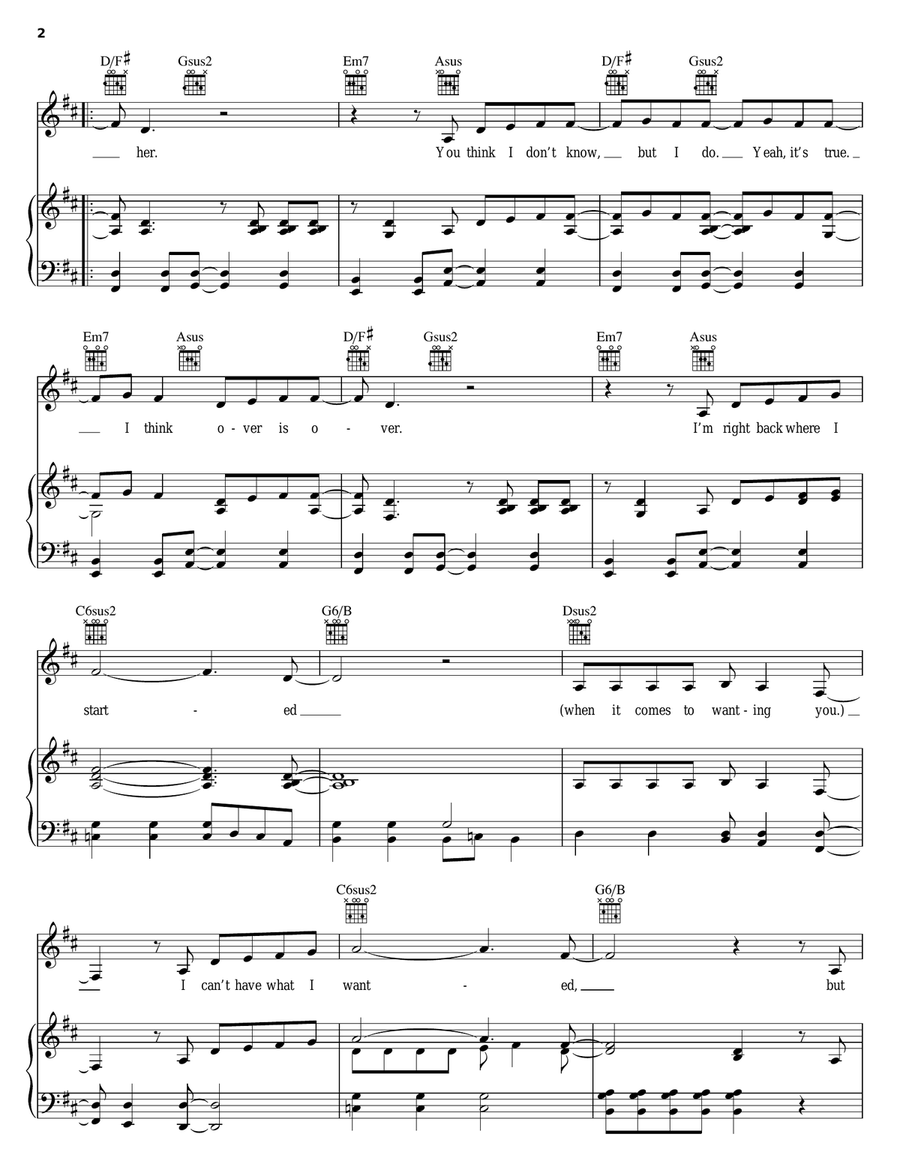 Fools Like Me Piano, Vocal, Guitar scores gallery preview page 2