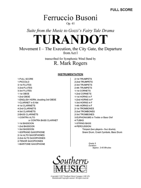 Turandot – Movement 1 from the Suite To Gozzi's Fairy Tale Drama image number null