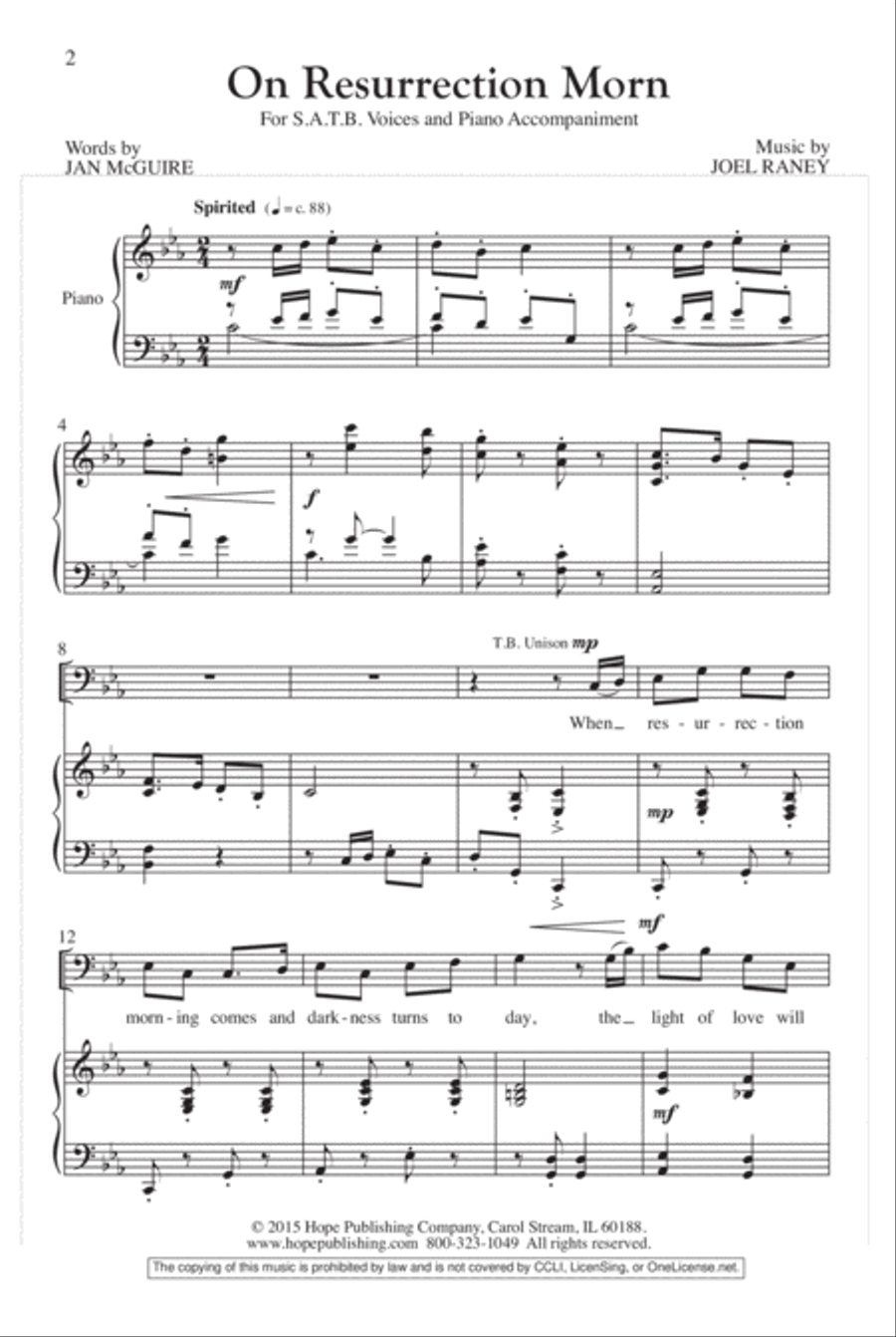 On Resurrection Morn 4-Part scores gallery preview page 2