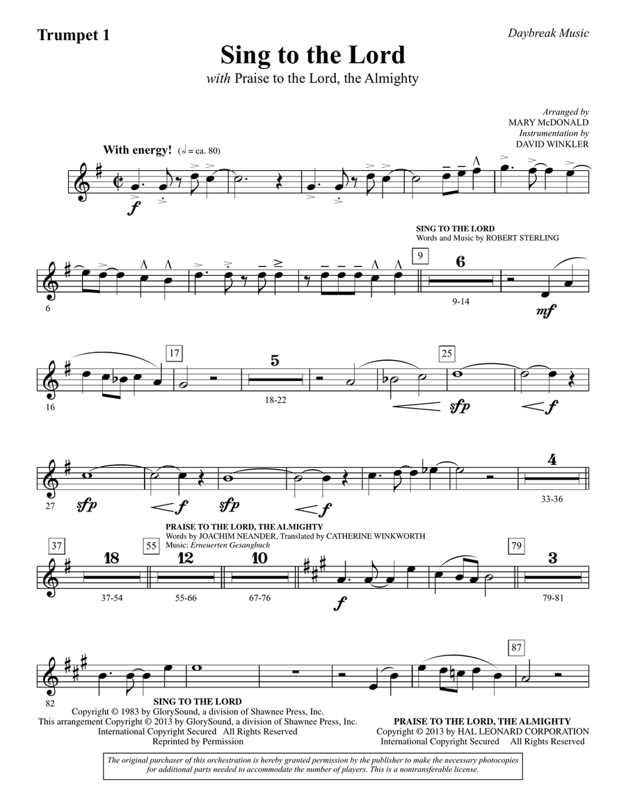 Sing To The Lord (with 