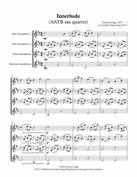 Interlude (AATB sax quartet) image number null