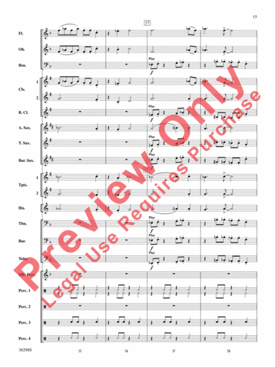 Wade in the Water Concert Band scores gallery preview page 15