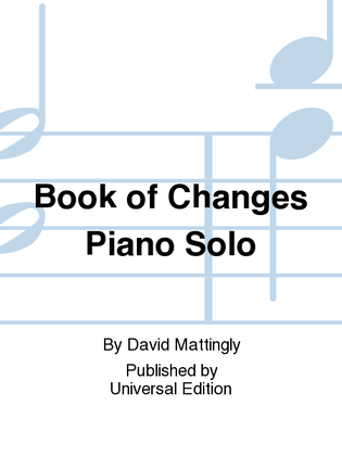 Book cover for Book of Changes Piano Solo