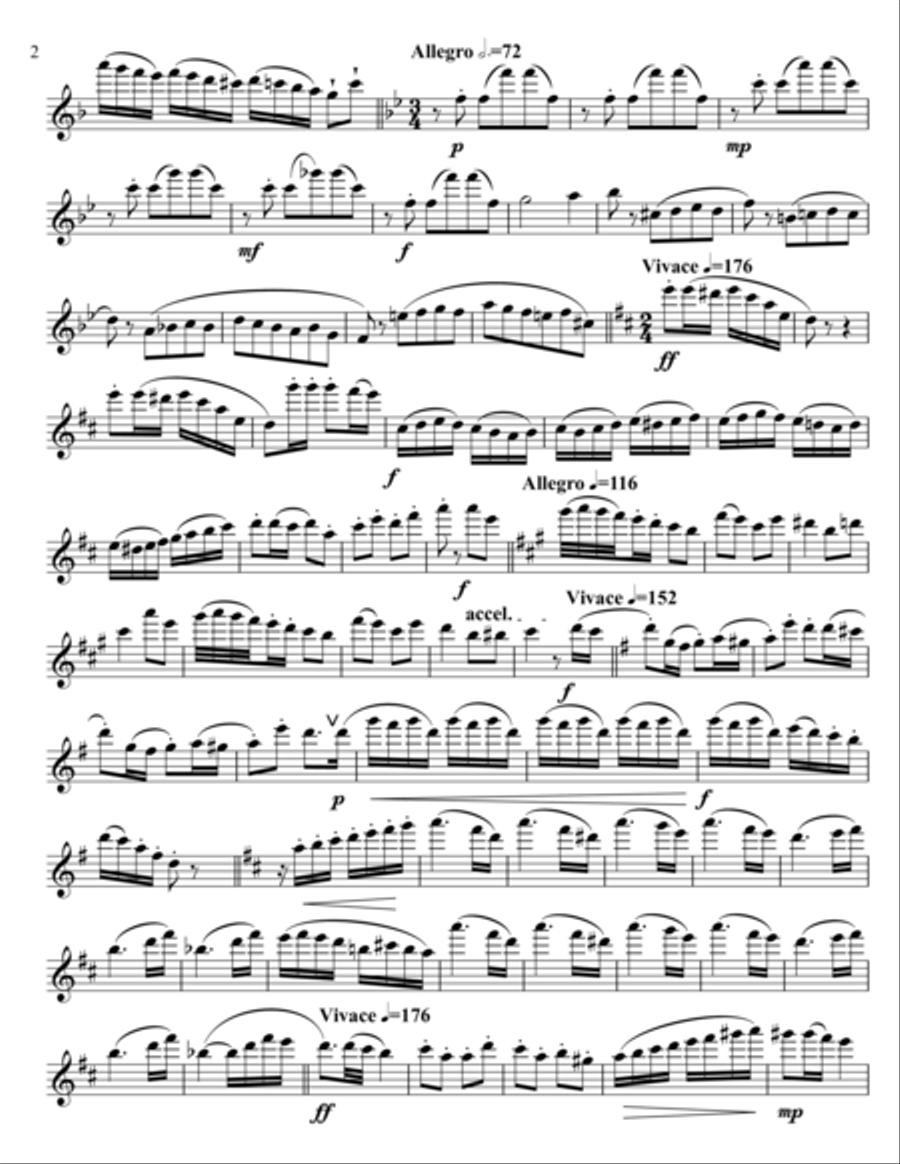 Technical Exercise on Tchaikowsky themes for Flute Flute Solo scores gallery preview page 3