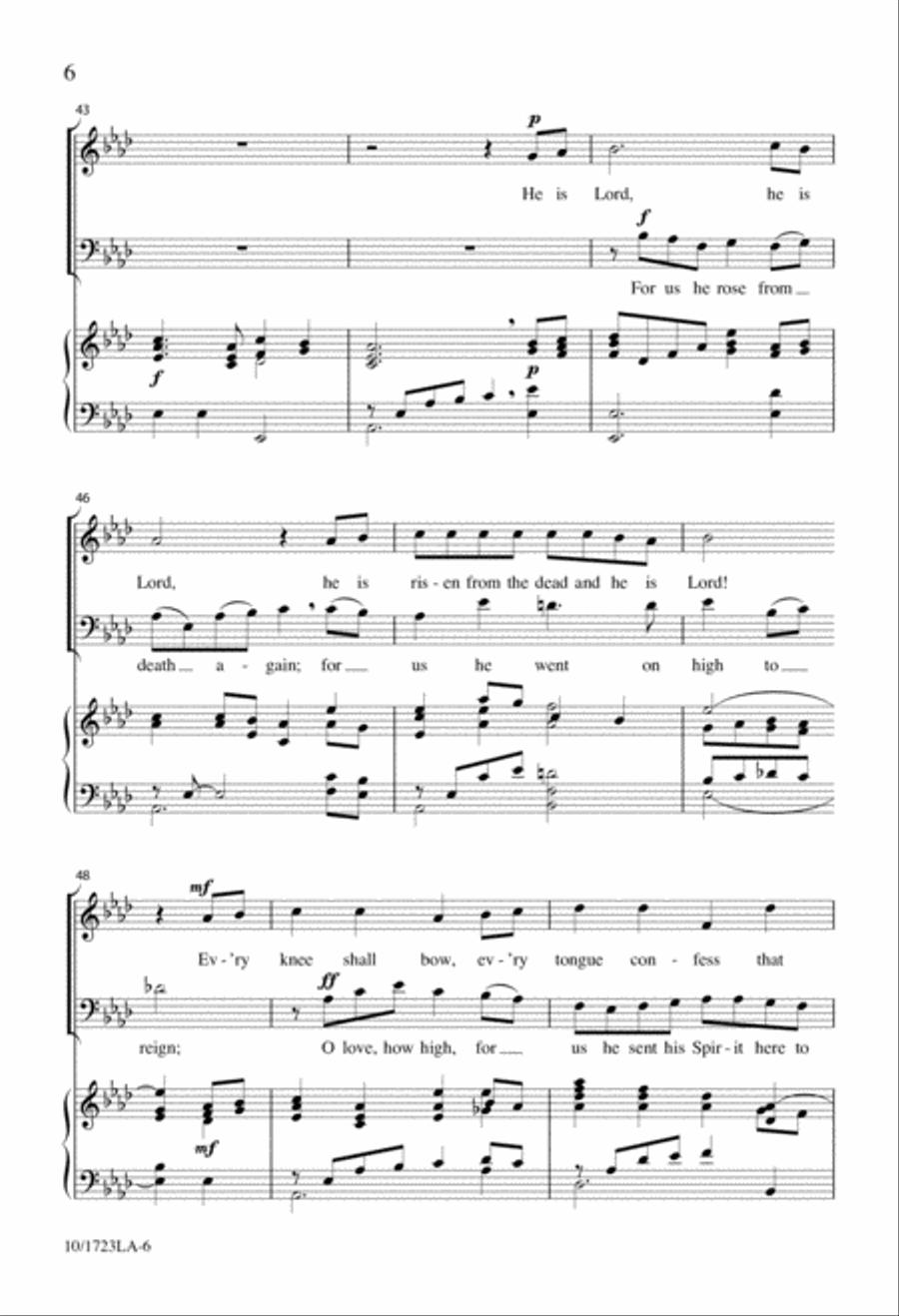 He Is Lord 4-Part scores gallery preview page 6