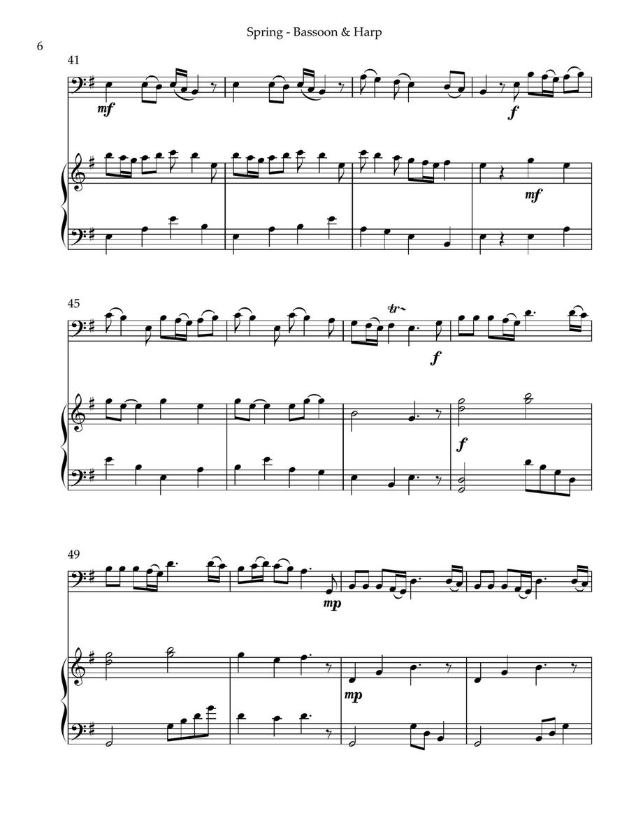 Spring (La Primavera), Duet for Bassoon & Harp