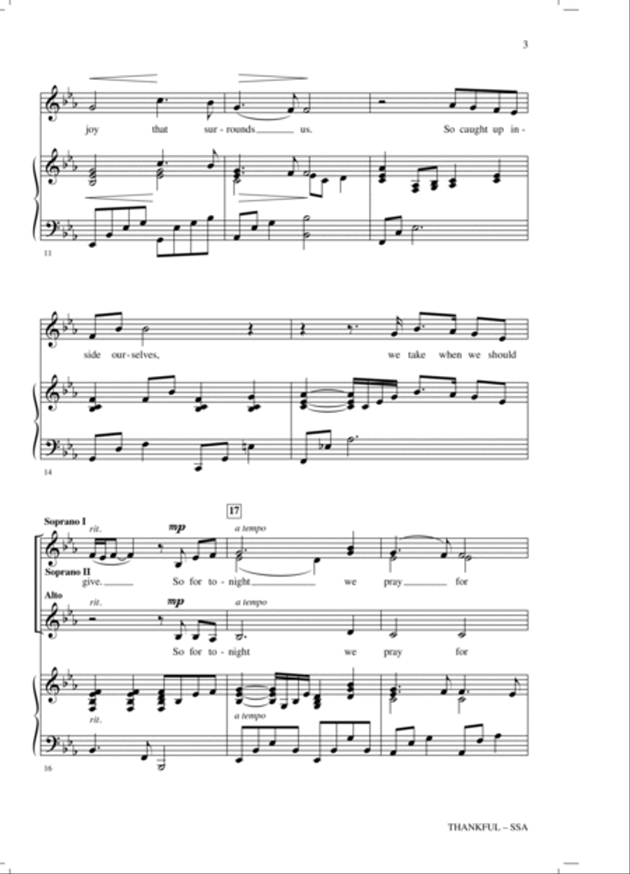 Thankful (arr. Mark Hayes) SSA scores gallery preview page 2