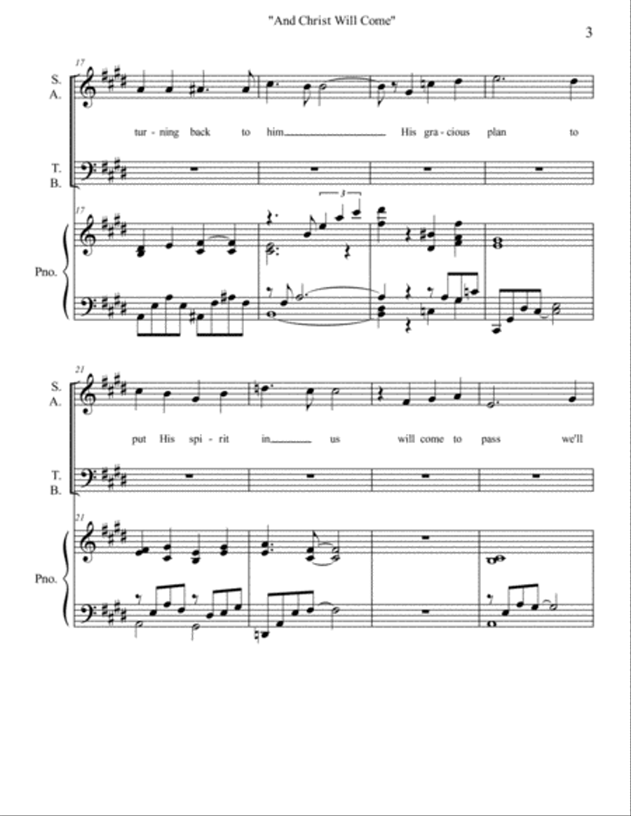 And Christ Will Come 4-Part scores gallery preview page 3
