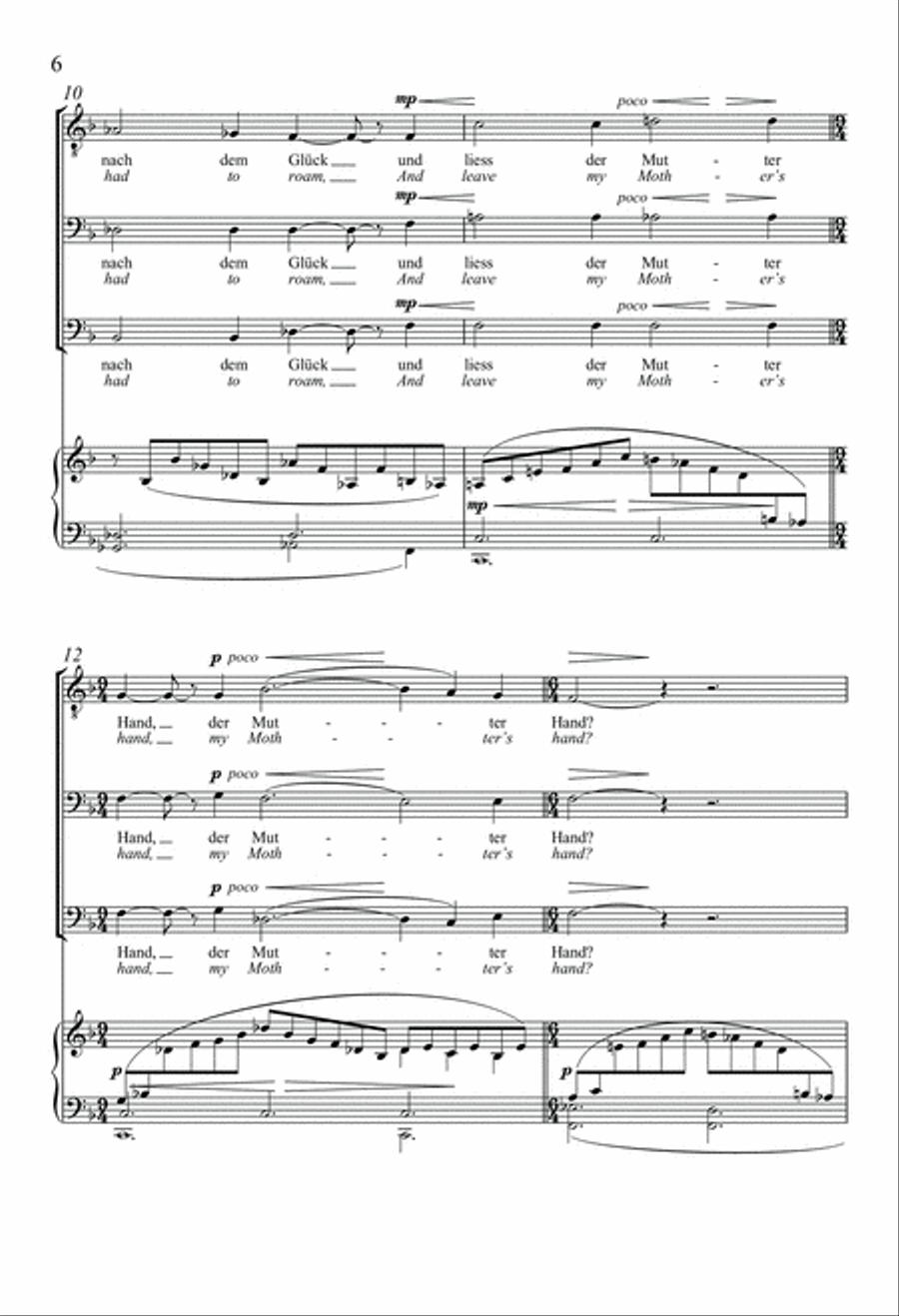 O wüsst’ ich doch den Weg zurück (O That I Knew the Way Back Home) 3-Part scores gallery preview page 5