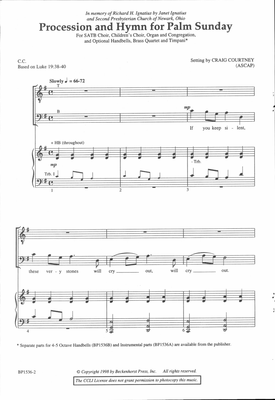 Procession and Hymn for Palm Sunday 4-Part scores gallery preview page 2