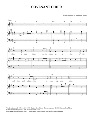 Covenant Child - For baptism - Vocal solo with piano