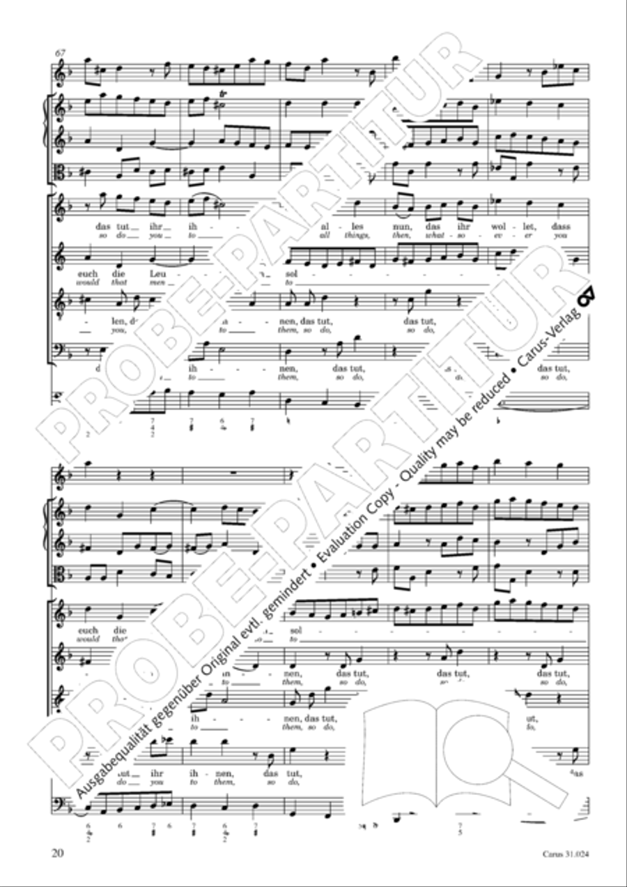 A conscience pure (Ein ungefarbt Gemute) 4-Part scores gallery preview page 21