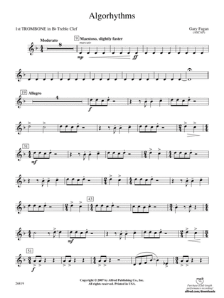 Algorhythms: (wp) 1st B-flat Trombone T.C.