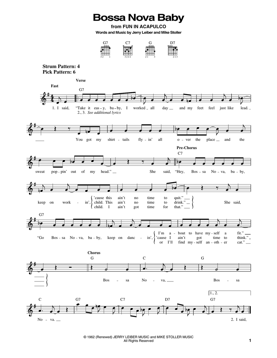 Bossa Nova Baby Acoustic Guitar scores gallery preview page 1