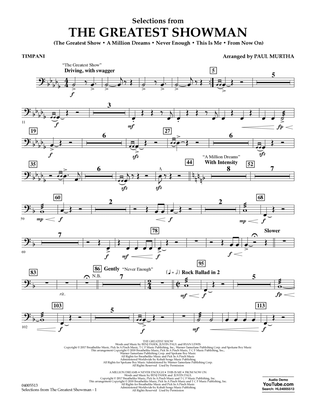 Selections from The Greatest Showman (arr. Paul Murtha) - Timpani